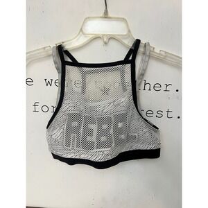 Rebel Athletic White Mesh Layered Graphic Sports Bra AS Cheer Dance Gym